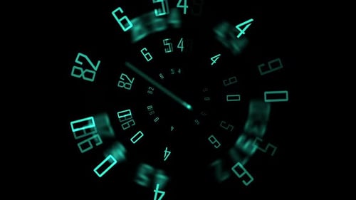 Digital Numbers Tunnel Cyberspace Technology Abstract Background Loop