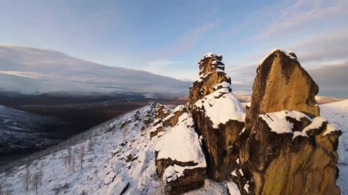 Discover the Breathtaking Snowy Mountain Landscapes of Yakutia at Dawn Break
