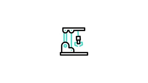 Animated Robotic Arm Icon for Technology and Automation