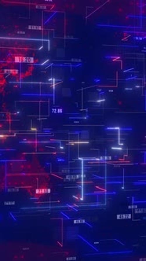 Vertical Video Red World Map CG Animation