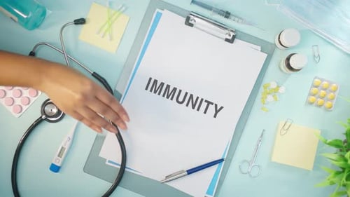 IMMUNITÄT AUF MEDIZINISCHEM PAPIER