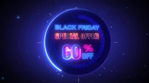 Neon Black Friday Sale Offer Digital Animation