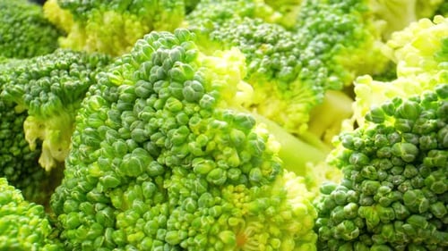 Fresh Broccoli Florets Close Up View
