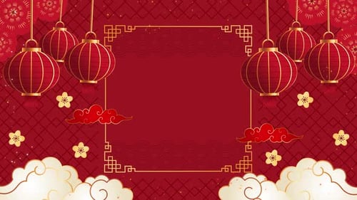 Rote chinesische Neujahrs-Hintergrundanimation