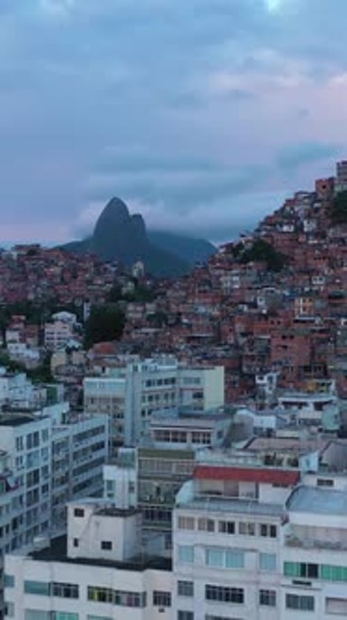 CantagaloPavaoPavaozinho Favelas Rio De Janeiro Brazil Aerial View Vertical Video