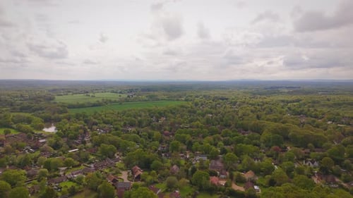 Aerial View of a Green Rural Landscape
