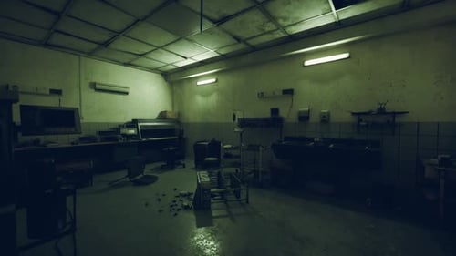Grungy Abandoned Laboratory Room for Horror Thriller Backgrounds