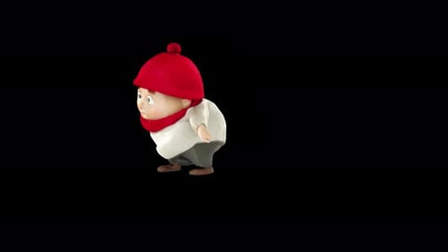 3D Cartoon Child Character Walking Animation with Red Hat