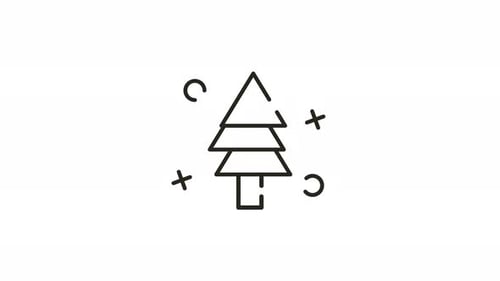 Animationssymbol mit Weihnachtsbaumlinie