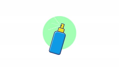 4k Spray Bottle with Mist. Cleaning, Disinfectant Concept Animation Video