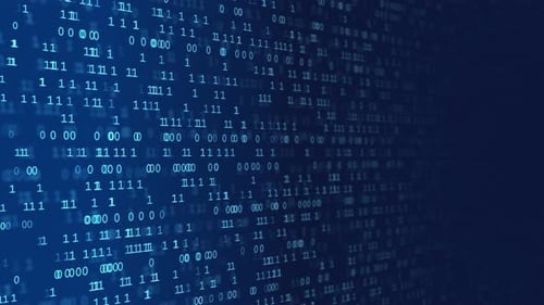 Binary Code Matrix Background. Numbers Falling in Digital Rain. Computer Binary Code.