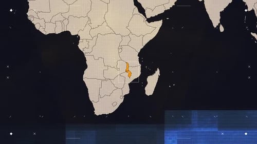 Digital World Map Country Highlight Glitch Effect