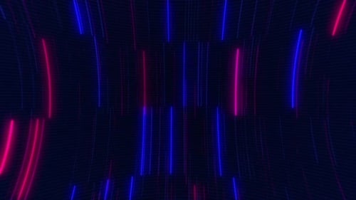 Neon Glow Lines Abstract Tunnel Loop Background