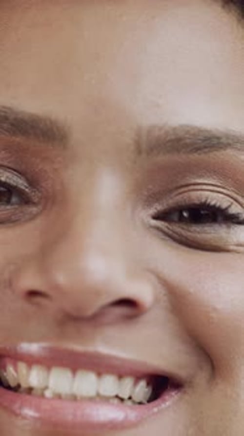 Woman Smiling Close Up in Portrait Orientation
