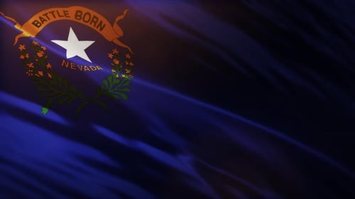 Nevada State Flag Waving Realistic Loop Animation