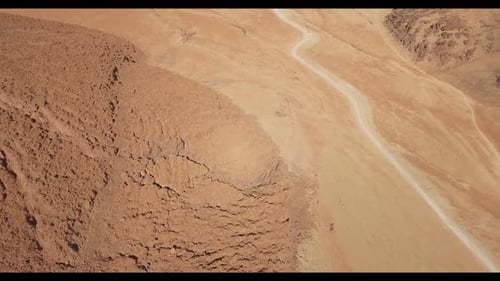 Drone View of Arid Desert Landscape