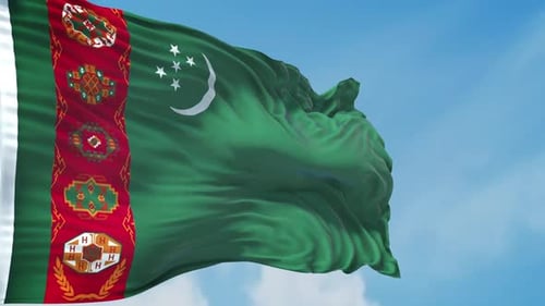 Turkmenistan Realistic Waving 4k
