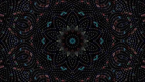 Abstrakter Hintergrund, der Streifen bewegt und mit leuchtenden Lichtpunkten blinkt. Animation mit Kreisen