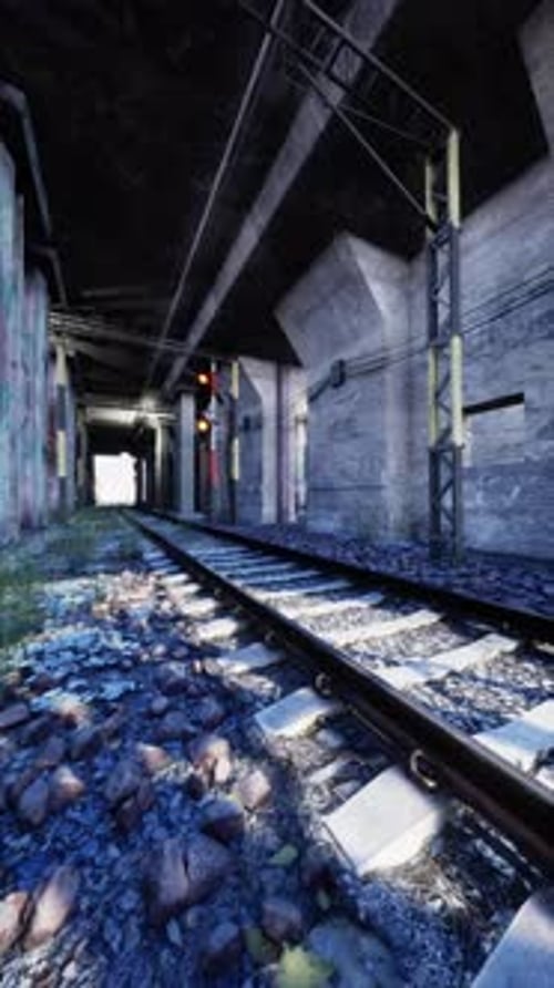 Tunnel Graffiti on Old Railway Tracks