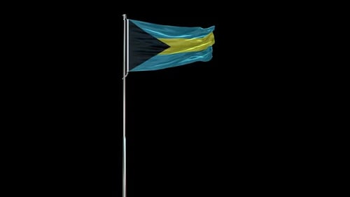 Bahamas Realistic Flag Alpha Channel