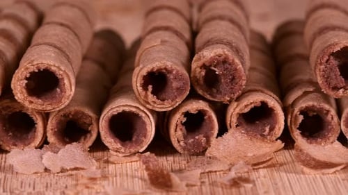 Chocolate Wafers Delicious Dessert Food Macro