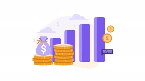 Investment growth investment animation bar chart, perfect for financial blogs, and presentations.