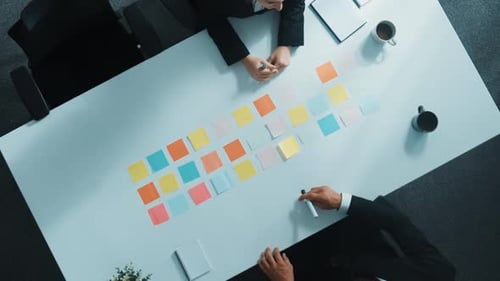 Business people making agreement and brainstorm marketing idea. Directorate.