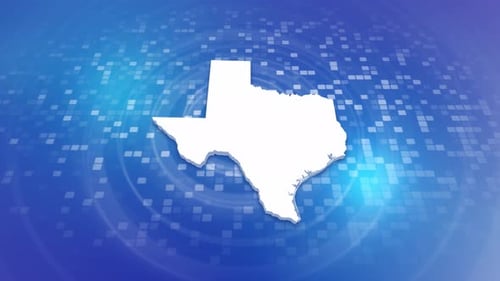 Texas State Map Outline Reveal on Digital Grid Background
