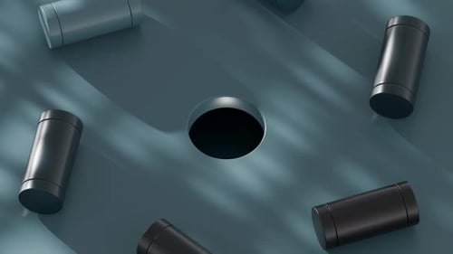 Rolling Cylinders 3D Loop Animation