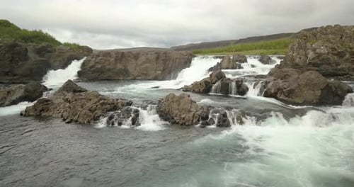 fjaðrárgljúfur River in Iceland, Aerial view