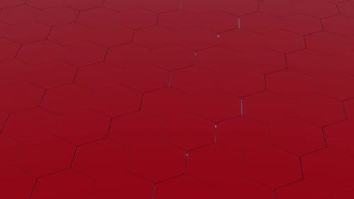 Fondo de nido de abeja con hexágonos 3D abstractos en 3D rojo y azul