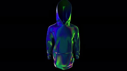 3D Holographic Iridescent Hoodie Streetwear Mockup