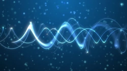 Abstract Glowing Line And Particle Moving Background, Motion Particle Line And Particle Circle