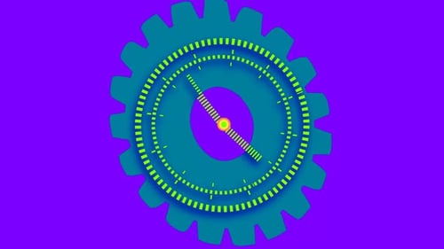 Analog digital technology well clock animation on the 24 hours always rotating