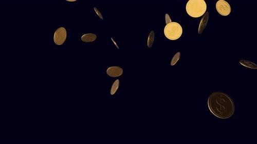 Falling Gold Dollar Coins Animation