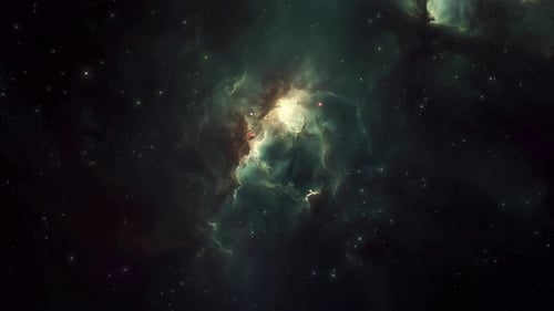 Dunkelgrüner Weltraumgalaxienebel