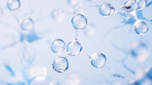 Animated Clear Microscopic Molecule Structure for Science and Health