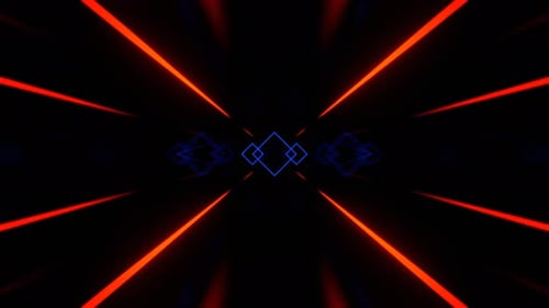 Orange And Blue Strobe Neon Rhythm Tunnel Background Vj Loop In 4K