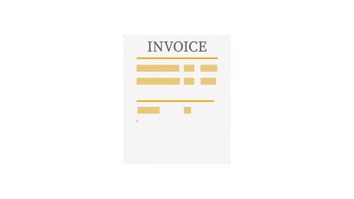 Flat Design Invoice Document with Car Icon Animation