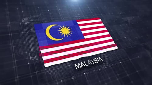 Malaysia Flag Presentation with Modern Digital Background