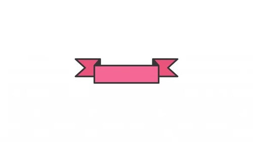 Flat Design Pink Ribbon Banner Title Reveal