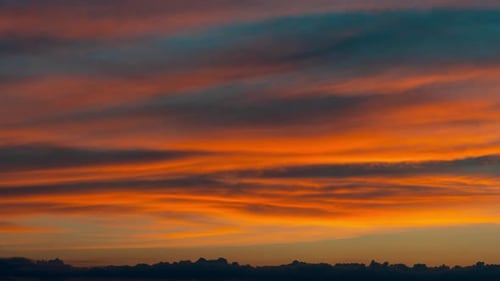 Fiery Sunset Cloudscape Time Lapse