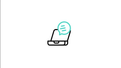 Animated Laptop with Communication Speech Bubble Icon