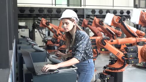 Technology industry innovation, people with tech Innovation with technological progress business.