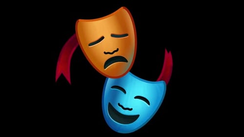 Modern Comedy and Tragedy Theatrical Masks Animation