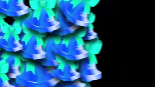 Merry Christmas Cartoon Rings Transition On Alpha Channel