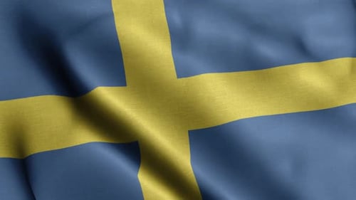 Realistic Waving Sweden Flag Loop