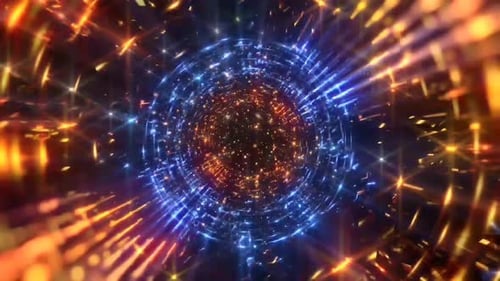 Blue Space Rings Motion Loop Background