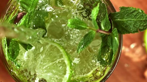 Refreshing Lime and Mint Drink Preparation