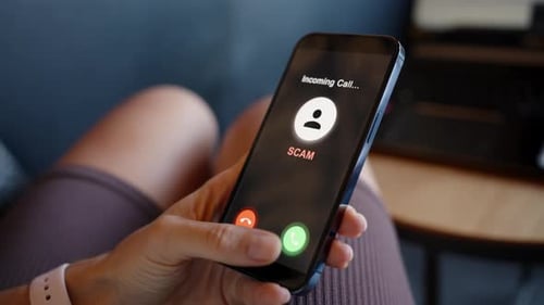Adult Declining Scam Call on Smartphone